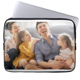 Maak Je Eigen Familie Foto Aangepaste Afbeelding Laptop Sleeve