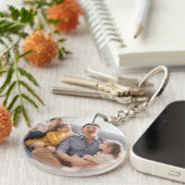 Maak Je Eigen Familie Foto Aangepaste Afbeelding Sleutelhanger (Voorkant Rechts)