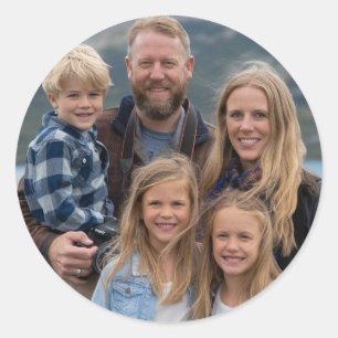 Maak je eigen familiefoto Aanpasbaar          Ronde Sticker