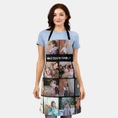 Maak je eigen familiefoto collage en naam zwart schort (Gedragen)