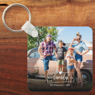 Maak je eigen familiefoto gepersonaliseerd sleutelhanger