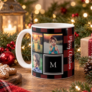 Maak je eigen familiefotocollage Kerstmis Koffiemok