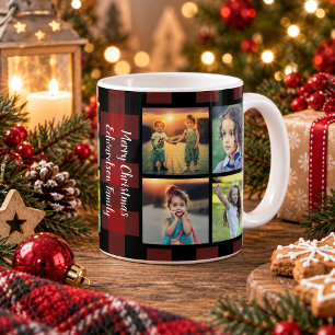 Maak je eigen familiefotocollage Kerstmis Koffiemok