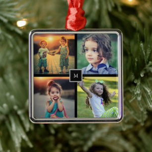 Maak je eigen familiefotocollage met monogram metalen ornament