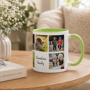 Maak je eigen familiefotocollage naam mok