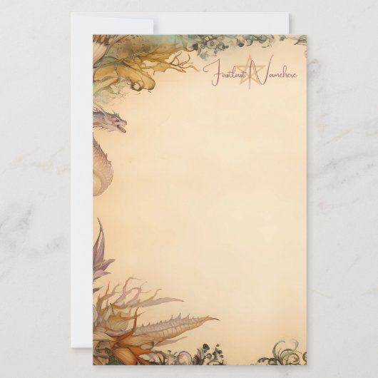 Maak Je Eigen Fantasie Draak Tuin Briefpapier (Voorkant)