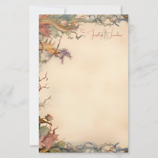 Maak je eigen fantasietuin bloemstationery briefpapier (Voorkant)