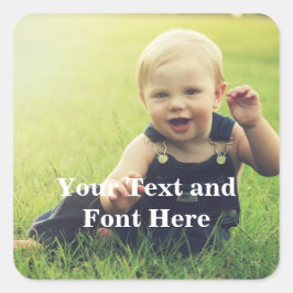 Maak je eigen favoriete foto & tekst  vierkante sticker