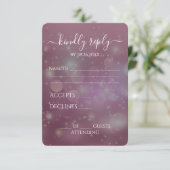 Maak Je Eigen Feestelijke Glitter Bokeh Achtergron RSVP Kaartje (Staand voorkant)