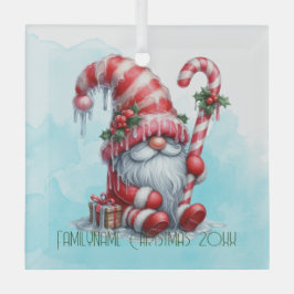 Maak je eigen feestelijke pepermunt Kerstgnome Glas Ornament