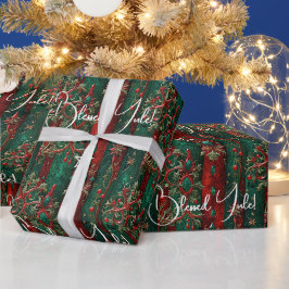 Maak je eigen feestelijke rode groene Yule strepen Cadeaupapier