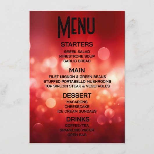 Maak Je Eigen Felrode Bokeh Menu (Voorkant)