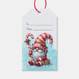 Maak je eigen Festieve Pepermunt Kerstgnome Cadeaulabel