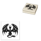 Maak Je Eigen Fierce Winged Dragon Embleem Rubberstempel (Gestempeld)