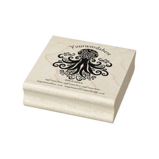 Maak je eigen filigraan octopus zeeleven rubberstempel (Stempel)