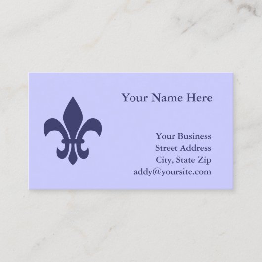 Maak je eigen Fleur de Lis Visitekaartje (Voorkant)