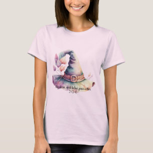 Maak Je Eigen Flirterige Regenboog Heksenhoed Blad T-shirt