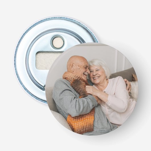 Maak Je Eigen Foto Aangepaste Afbeelding Button Flesopener (Voorkant)
