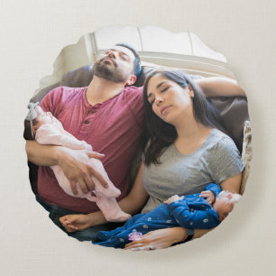 Maak Je Eigen Foto Aangepaste Afbeelding DIY Famil Rond Kussen