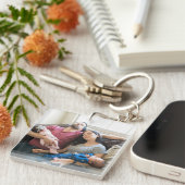 Maak Je Eigen Foto Aangepaste Afbeelding DIY Famil Sleutelhanger (Voorkant Rechts)