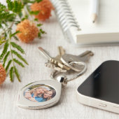 Maak Je Eigen Foto Aangepaste Afbeelding DIY Sleutelhanger (Zijkant)