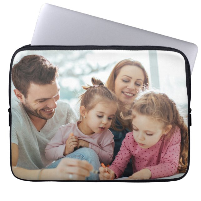 Maak Je Eigen Foto Aangepaste Afbeelding Doe-het-z Laptop Sleeve (Voorkant)