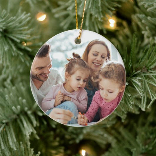 Maak Je Eigen Foto Aangepaste Afbeelding Dubbelzij Keramisch Ornament (Boom)