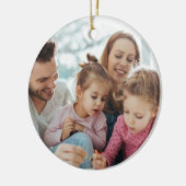 Maak Je Eigen Foto Aangepaste Afbeelding Dubbelzij Keramisch Ornament (Links)