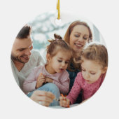 Maak Je Eigen Foto Aangepaste Afbeelding Dubbelzij Keramisch Ornament (Achterkant)