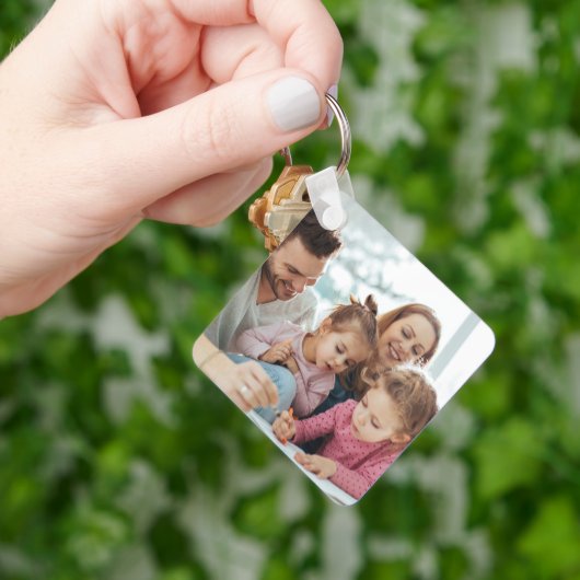 Maak Je Eigen Foto Aangepaste Afbeelding Dubbelzij Sleutelhanger (Hand)