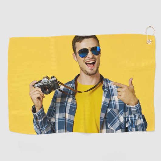 Maak je Eigen Foto Aangepaste Afbeelding Golfhanddoek (Horizontaal)