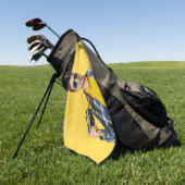 Maak je Eigen Foto Aangepaste Afbeelding Golfhanddoek (Groen)