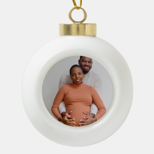 Maak Je Eigen Foto Aangepaste Afbeelding Keramische Bal Ornament (Voorkant)