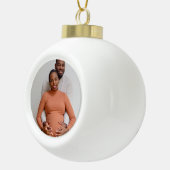 Maak Je Eigen Foto Aangepaste Afbeelding Keramische Bal Ornament (Rechts)