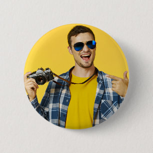 Maak je eigen foto aangepaste afbeelding ronde button 5,7 cm