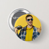 Maak je eigen foto aangepaste afbeelding ronde button 5,7 cm (Voorkant /achterkant)
