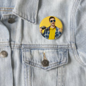 Maak je eigen foto aangepaste afbeelding ronde button 5,7 cm (In situ)
