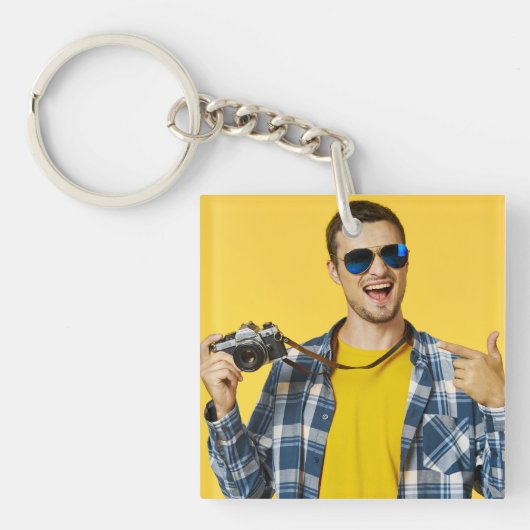 Maak je Eigen Foto Aangepaste Afbeelding Sleutelhanger (voorkant)