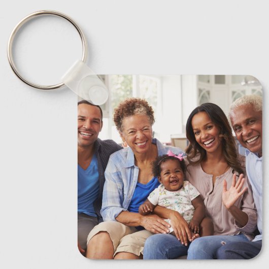 Maak Je Eigen Foto Aangepaste Afbeelding Twee Foto Sleutelhanger (Voorkant)