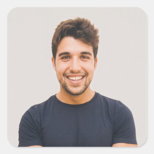 Maak je Eigen Foto Aangepaste Afbeelding Vierkante Sticker (Voorkant)