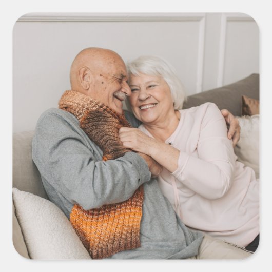 Maak Je Eigen Foto Aangepaste Afbeelding Vierkante Sticker (Voorkant)