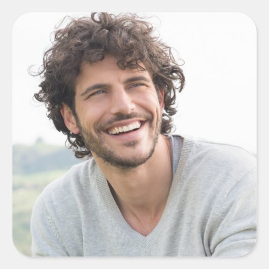 Maak je eigen foto aangepaste afbeelding vierkante sticker (Voorkant)