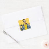 Maak je Eigen Foto Aangepaste Afbeelding Vierkante Sticker (Envelop)