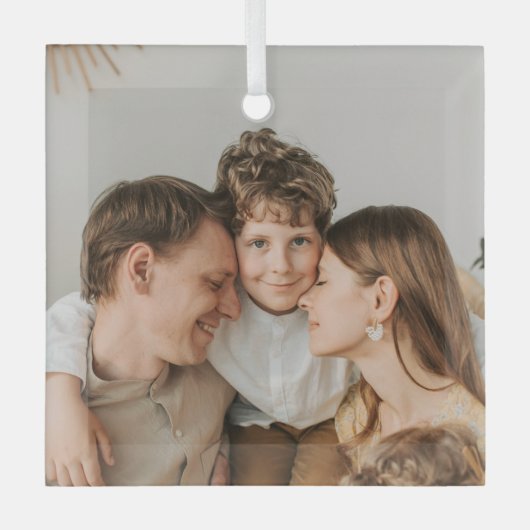 Maak Je Eigen Foto Aangepaste Foto DIY Glas Ornament (Voorkant)