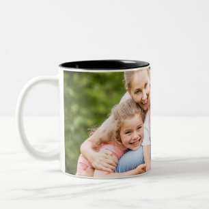 Maak Je Eigen Foto Aangepaste Foto DIY Tekst Tweekleurige Koffiemok