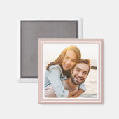 Maak je eigen foto aangepaste pink favours magneet (Voorkant / Achterkant)