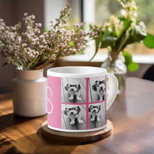 Maak Je Eigen Foto Collage Aangepast Monogram Espresso Kop