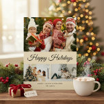 Maak Je Eigen Foto Collage Gele Achtergrond Feestdagenkaart<br><div class="desc">Deel de vreugde van je jaar met een gekoesterde aandenken van Christmas Cluster. Deze elegante, volledig aanpasbare fotocollage kerstkaart is de perfecte manier om je favoriete familiemomenten te tonen, van een enkele gekoesterde foto tot een feestelijk multi-foto overzicht van het jaar. Gemaakt voor hoogwaardig drukwerk, zal je gepersonaliseerde kaart opvallen...</div>