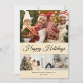 Maak Je Eigen Foto Collage Gele Achtergrond Feestdagenkaart (Voorkant)