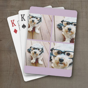 Maak Je Eigen Foto Collage Lila 4 Foto's Pokerkaarten